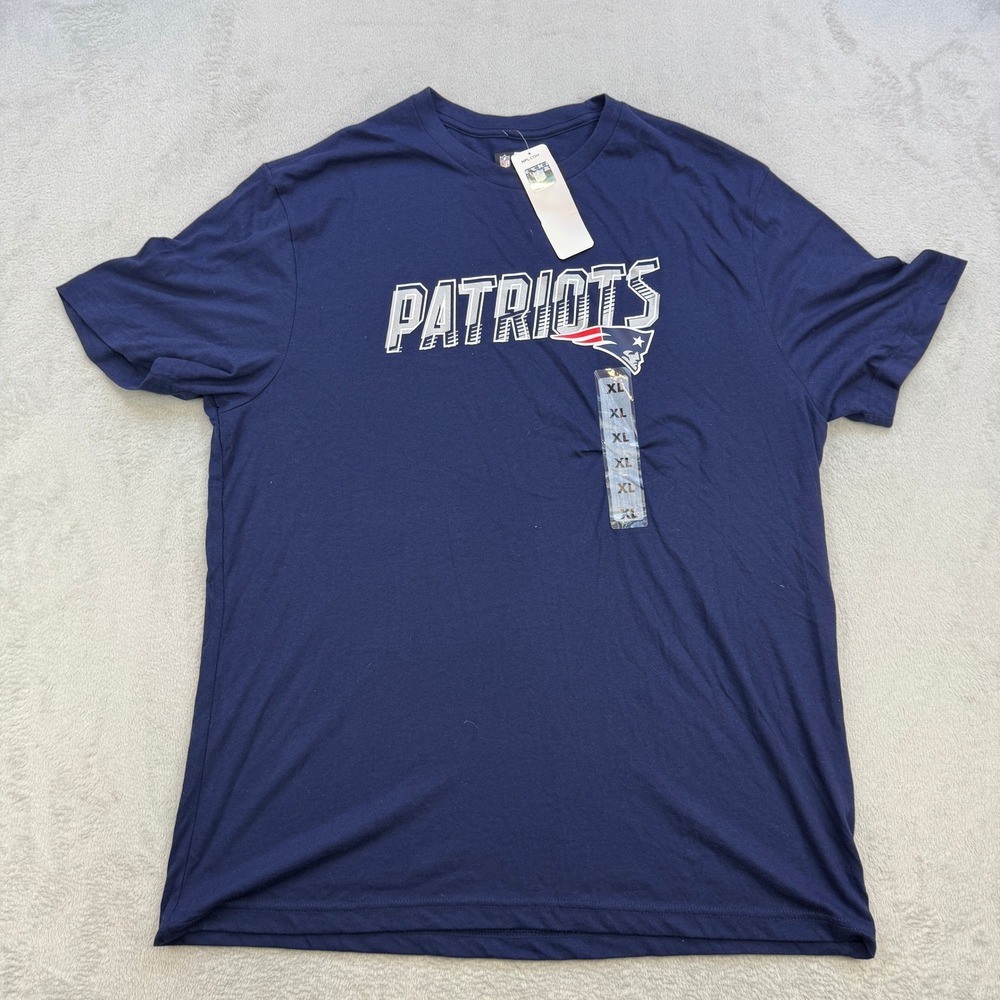NFL Team Apparel Patriots T Shirt Mens Extra Large Navy Blue Graphic Logo‎ Tee